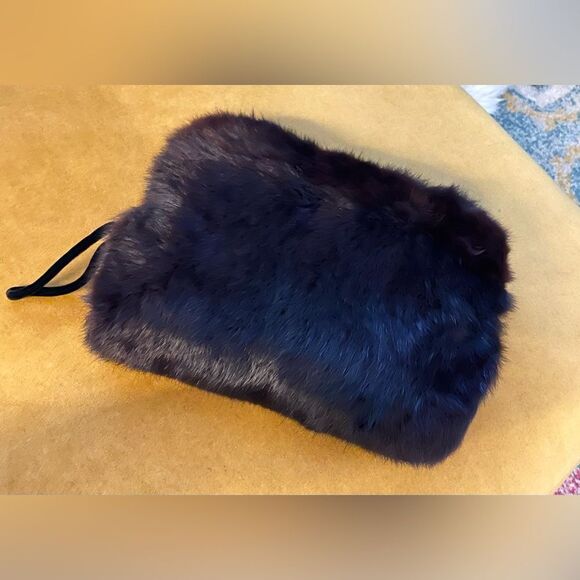 Vintage Genuine Fur Muff W/Wrist Strap